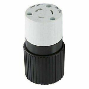 20-Amp 250-Volt 3-Wire Grounding Connector - Black/White